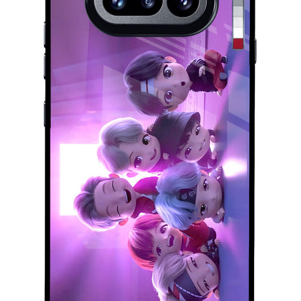 BTS Chibi Nothing Phone 4a Glass Case Back Cover by Casekaro