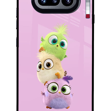 Cute Little Birds Nothing Phone 4a Glass Case Back Cover by Casekaro