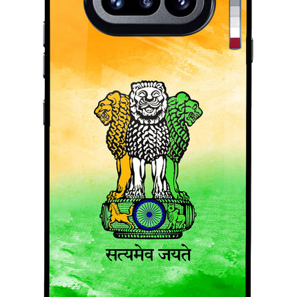 Satyamev Jayate Flag Nothing Phone 4a Glass Case Back Cover by Casekaro