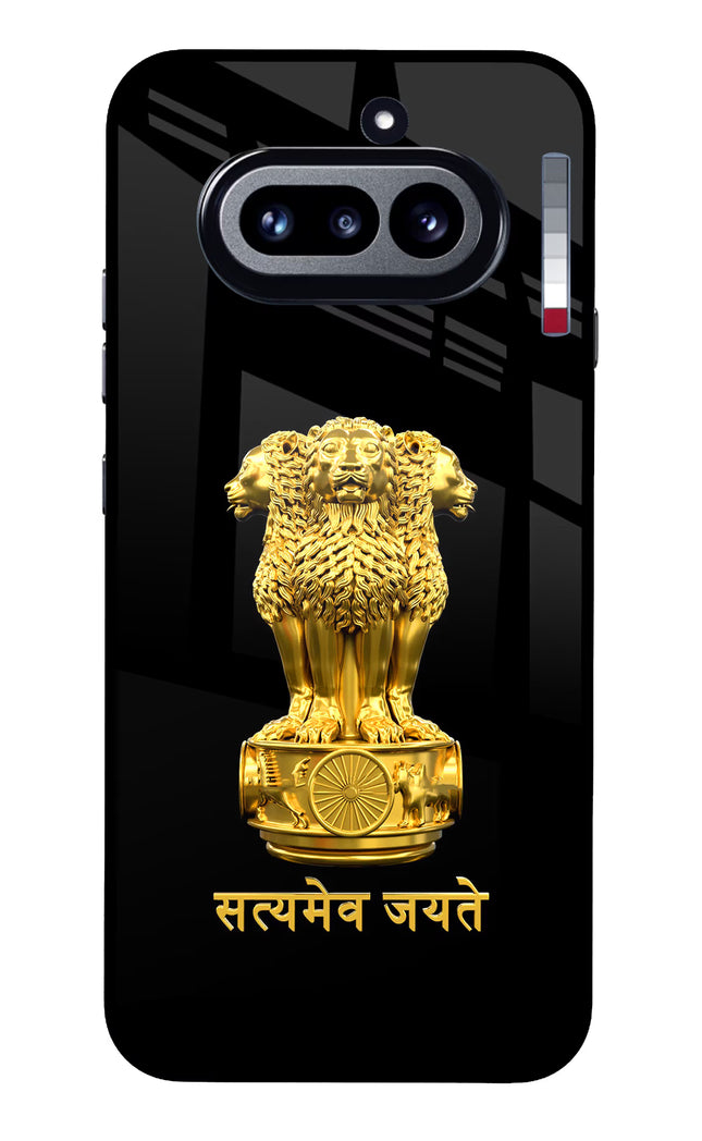 Satyamev Jayate Golden Nothing Phone 4a Glass Case Back Cover by Casekaro