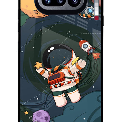 Cartoon Astronaut Nothing Phone 4a Glass Case