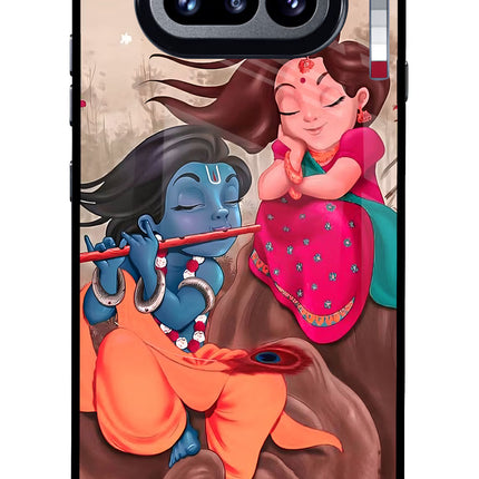 Radhe Krishna Nothing Phone 4a Glass Case Back Cover by Casekaro