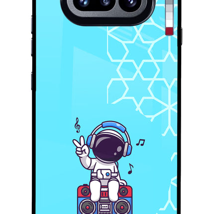 Cute Astronaut Chilling Nothing Phone 4a Glass Case Back Cover by Casekaro