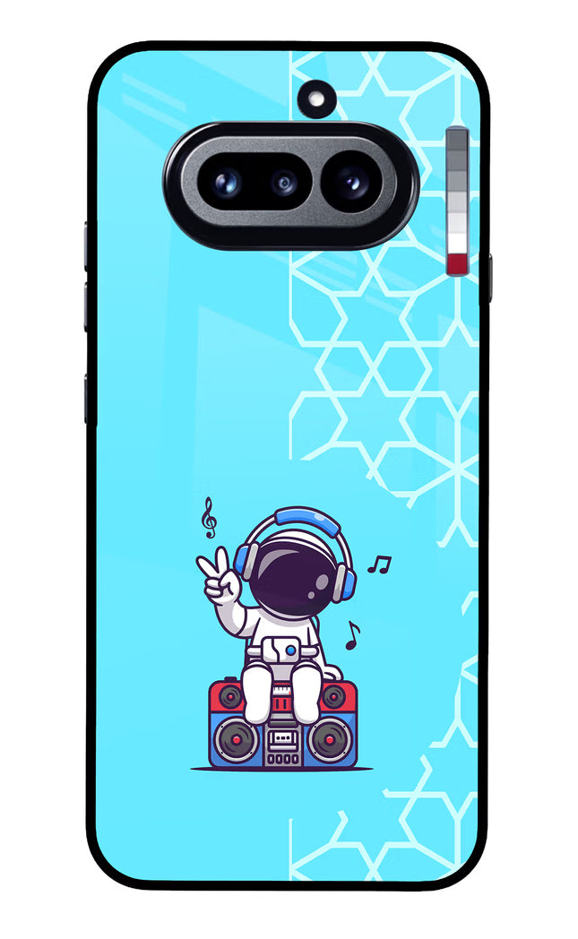 Cute Astronaut Chilling Nothing Phone 4a Glass Case Back Cover by Casekaro