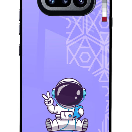 Cute Astronaut Chilling Nothing Phone 4a Glass Case Back Cover by Casekaro