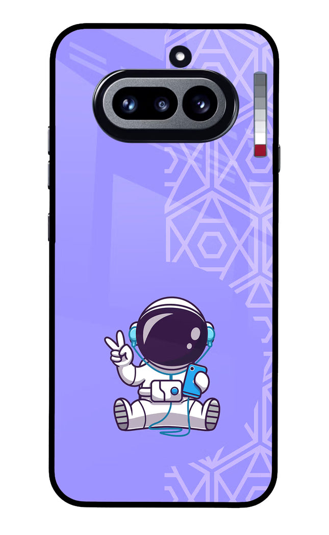 Cute Astronaut Chilling Nothing Phone 4a Glass Case Back Cover by Casekaro