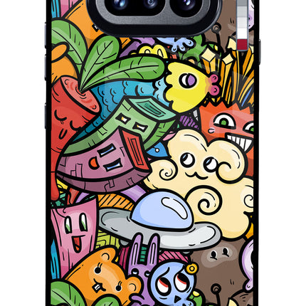 Veggie Doodle Nothing Phone 4a Glass Case Back Cover by Casekaro