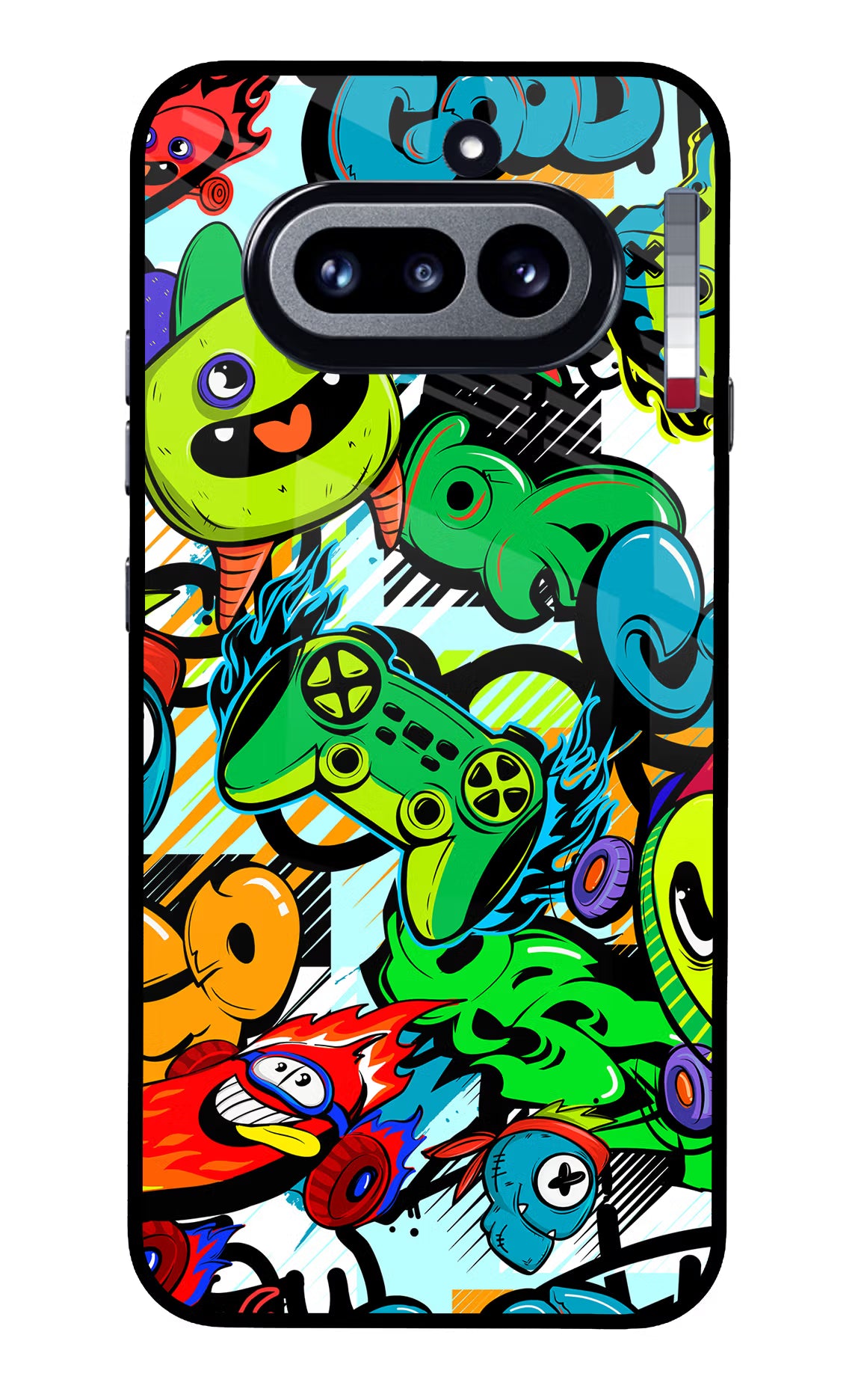 Game Doodle Nothing Phone 4a Glass Case Back Cover by Casekaro