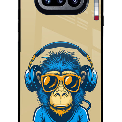Monkey Headphone Nothing Phone 4a Glass Case Back Cover by Casekaro