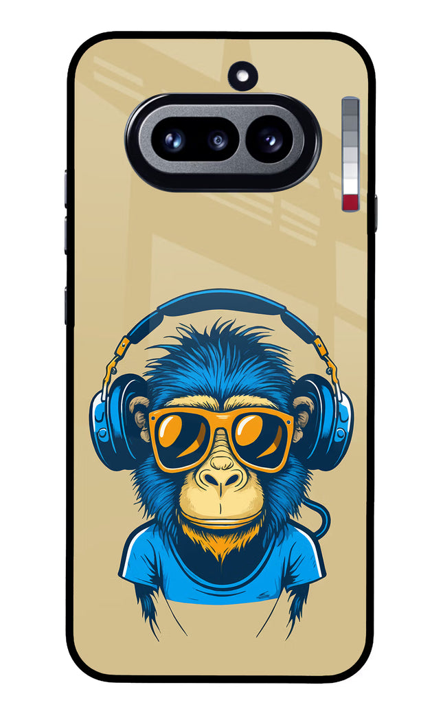 Monkey Headphone Nothing Phone 4a Glass Case Back Cover by Casekaro