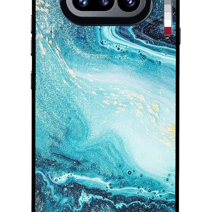 Blue Glitter Marble Nothing Phone 4a Glass Case Back Cover by Casekaro