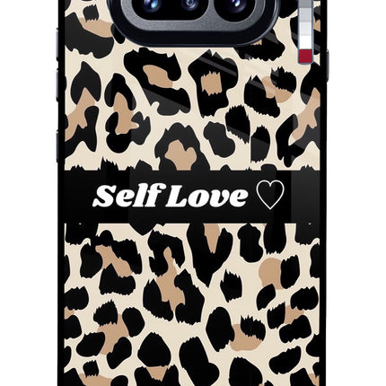 Leopard Print Self Love Nothing Phone 4a Glass Case Back Cover by Casekaro