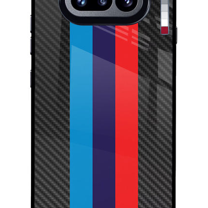 BMW Stripes Pattern Nothing Phone 4a Glass Case Back Cover by Casekaro