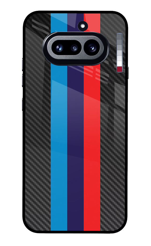 BMW Stripes Pattern Nothing Phone 4a Glass Case Back Cover by Casekaro