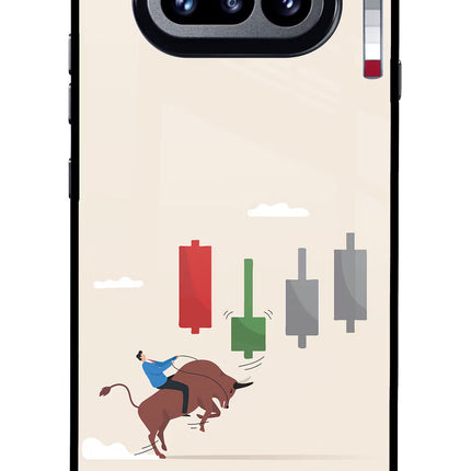 Bull Trading Momentum Nothing Phone 4a Glass Case Back Cover by Casekaro