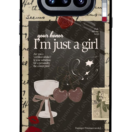 I am just a girl Nothing Phone 4a Glass Case Back Cover by Casekaro