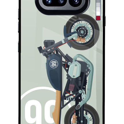 Classic Cafe Racer 99 Nothing Phone 4a Glass Case Back Cover by Casekaro