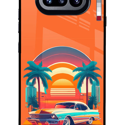 Palm Drive 80s Nothing Phone 4a Glass Case Back Cover by Casekaro