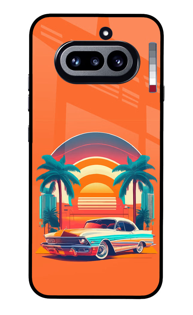 Palm Drive 80s Nothing Phone 4a Glass Case Back Cover by Casekaro