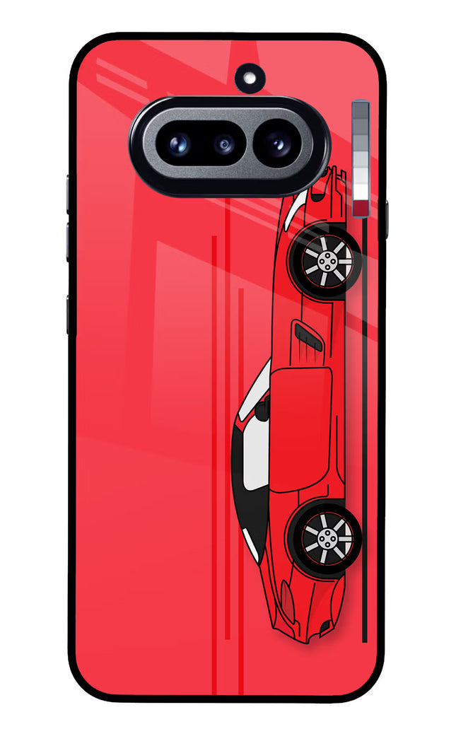 Red Velocity Nothing Phone 4a Glass Case Back Cover by Casekaro