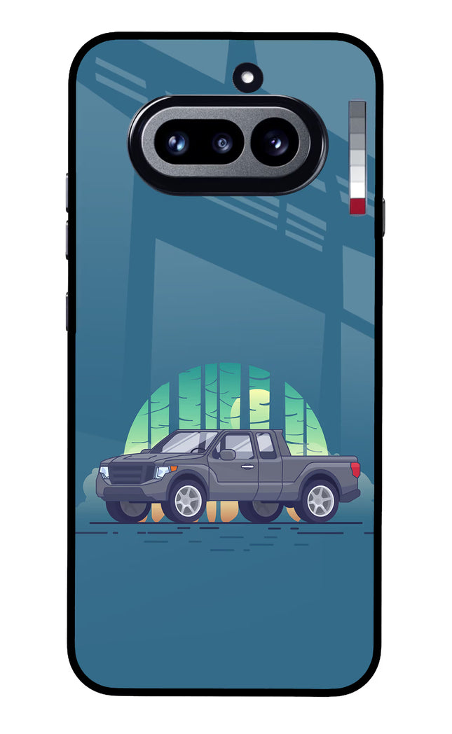 Retro Garage Vibe Nothing Phone 4a Glass Case Back Cover by Casekaro