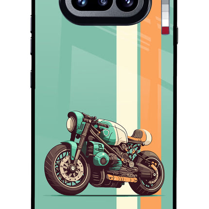 Striped Moto Drift Nothing Phone 4a Glass Case Back Cover by Casekaro