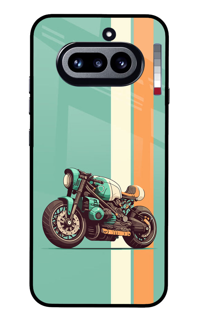 Striped Moto Drift Nothing Phone 4a Glass Case Back Cover by Casekaro