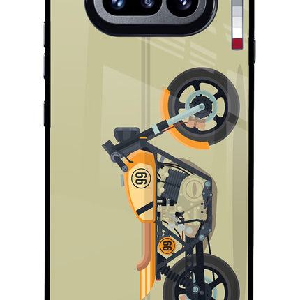 Vertical Speedster Nothing Phone 4a Glass Case Back Cover by Casekaro