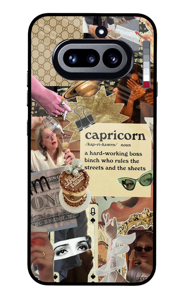 Capricorn Zodiac Nothing Phone 4a Glass Case Back Cover by Casekaro
