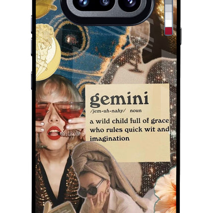 Gemini Zodiac Nothing Phone 4a Glass Case Back Cover by Casekaro