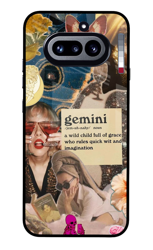 Gemini Zodiac Nothing Phone 4a Glass Case Back Cover by Casekaro
