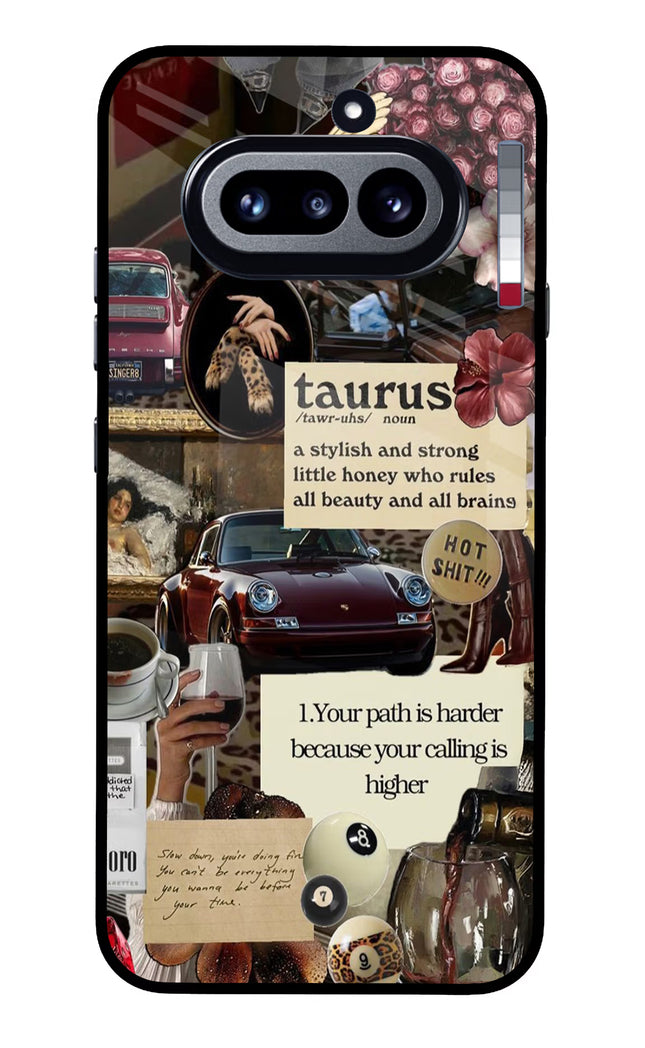 Taurus Zodiac Nothing Phone 4a Glass Case Back Cover by Casekaro