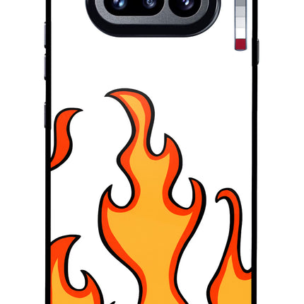 Fired Up – White Nothing Phone 4a Glass Case