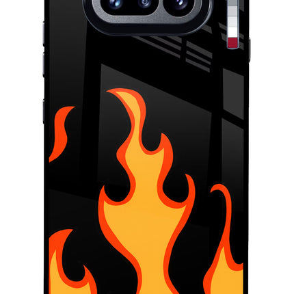 Fired Up – Black Nothing Phone 4a Glass Case