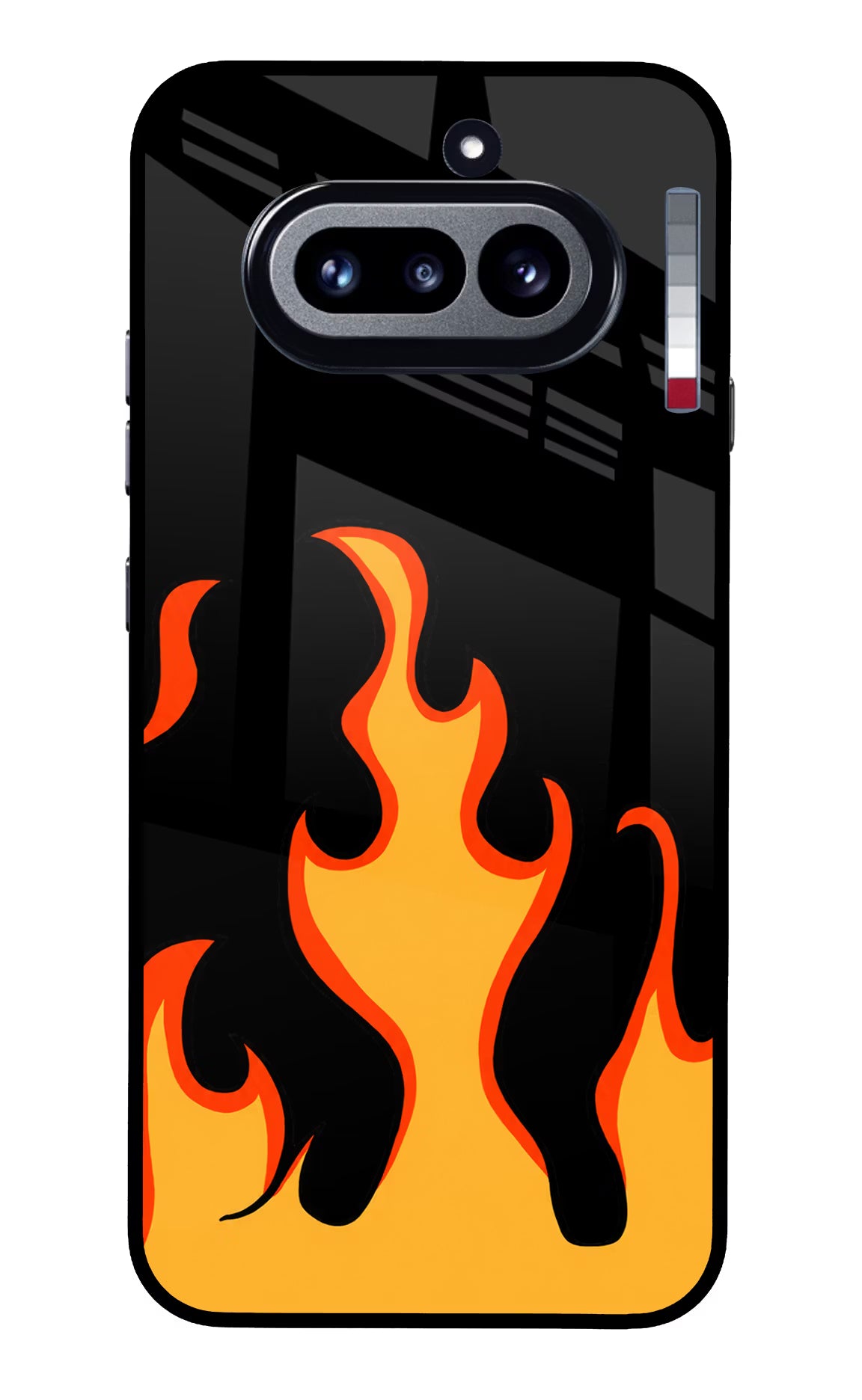 Fired Up – Black Nothing Phone 4a Glass Case Back Cover by Casekaro