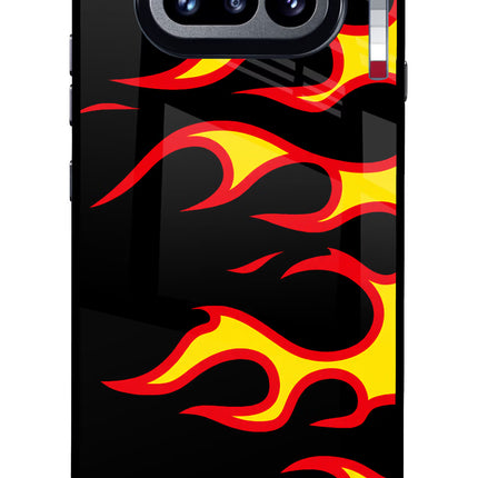 Side Sweep Flames Nothing Phone 4a Glass Case