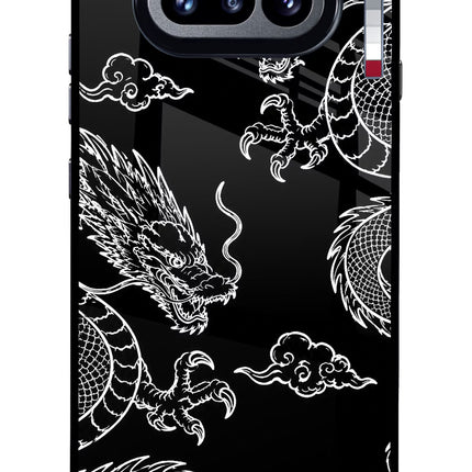 Twin Dragons Nothing Phone 4a Glass Case Back Cover by Casekaro