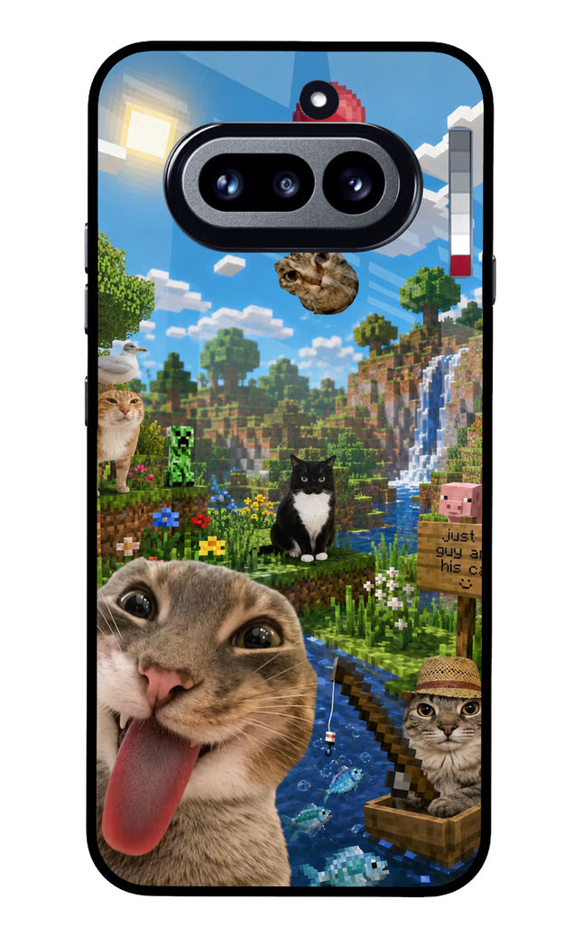 Minecraft Cat Chaos Nothing Phone 4a Glass Case
