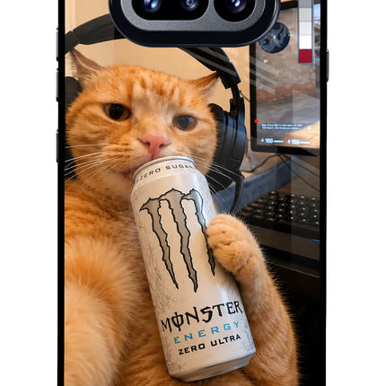Gamer Cat Energy Nothing Phone 4a Glass Case