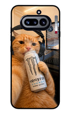 Gamer Cat Energy Nothing Phone 4a Glass Case