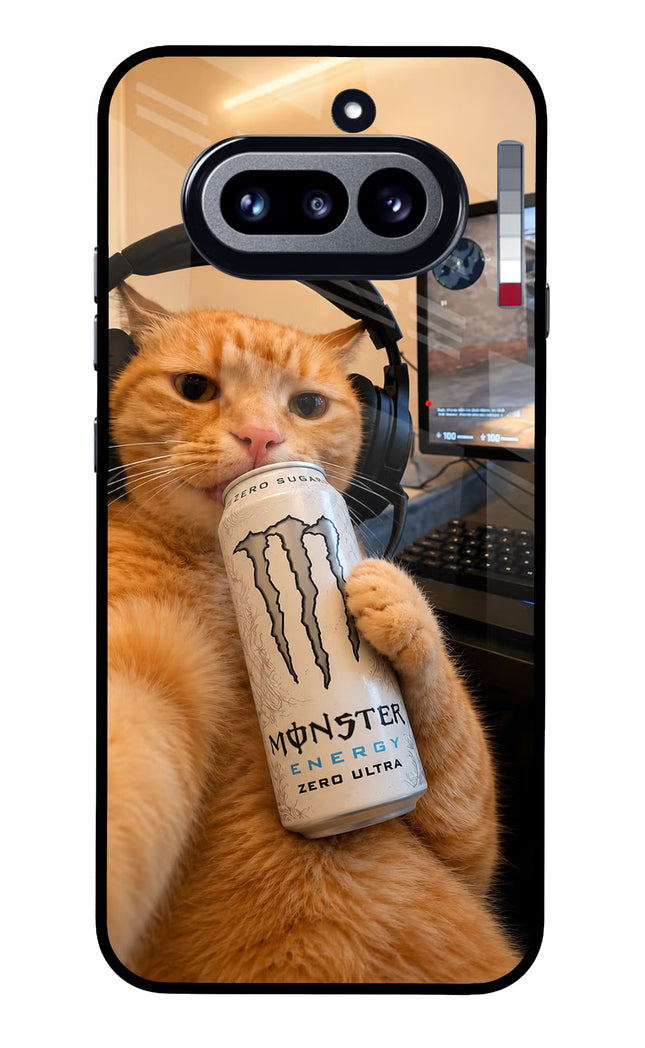 Gamer Cat Energy Nothing Phone 4a Glass Case