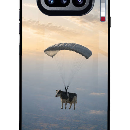 Skydiving Cow Nothing Phone 4a Glass Case
