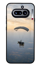 Skydiving Cow Nothing Phone 4a Glass Case
