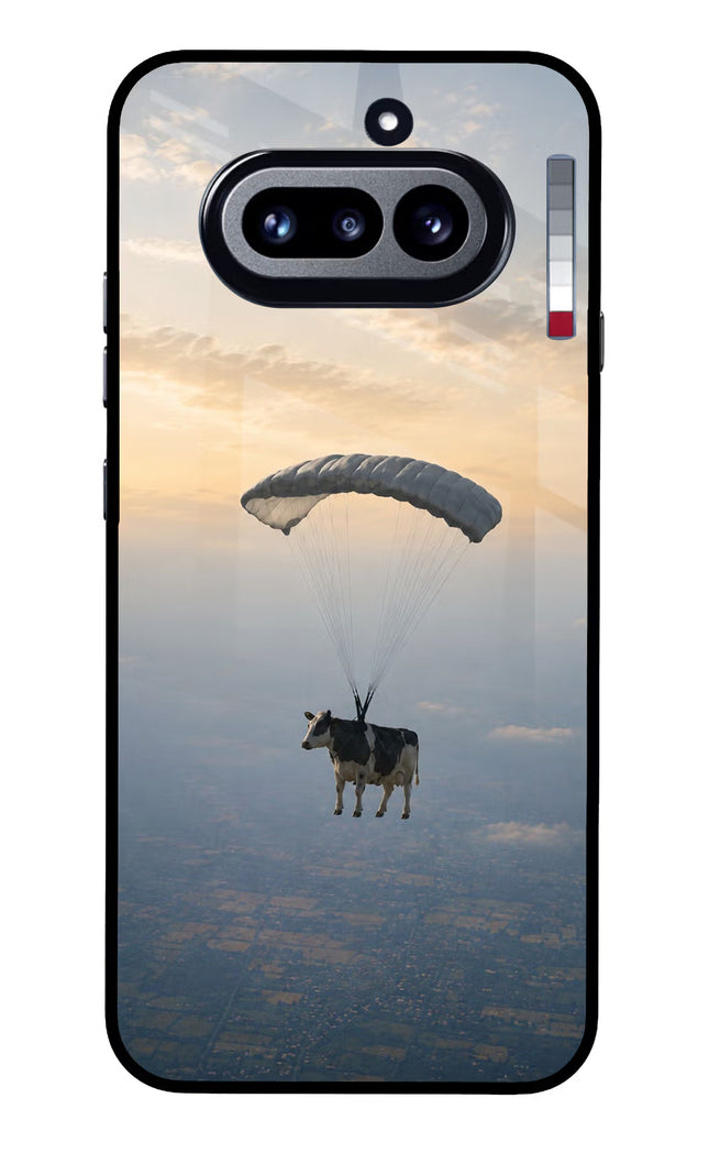 Skydiving Cow Nothing Phone 4a Glass Case