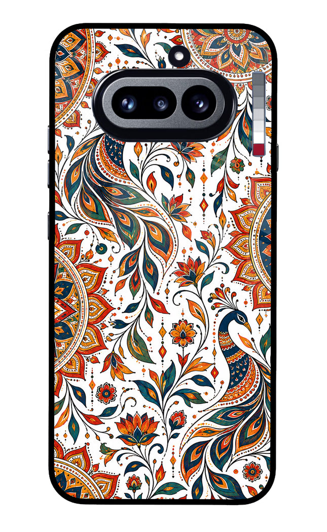 White Mayura Nothing Phone 4a Glass Case Back Cover by Casekaro