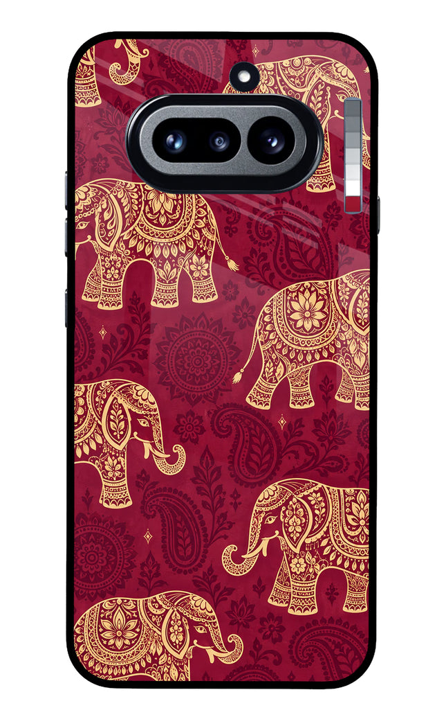 Maroon Elephant Nothing Phone 4a Glass Case