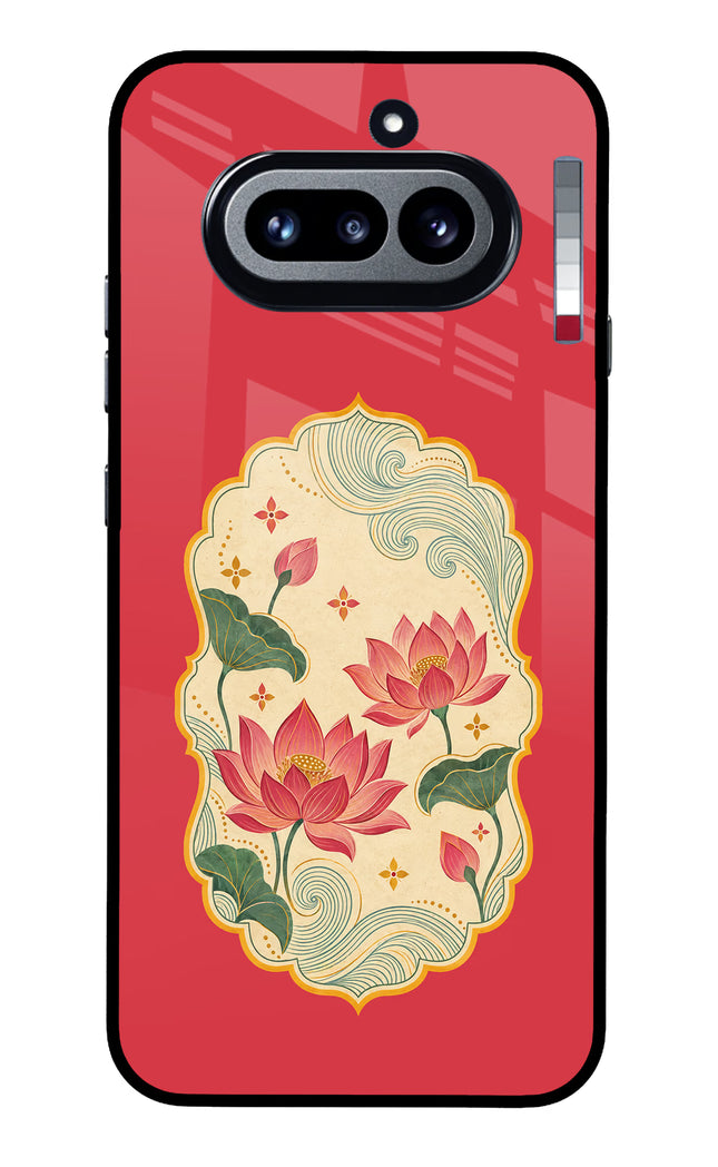 Pink Lotus Nothing Phone 4a Glass Case