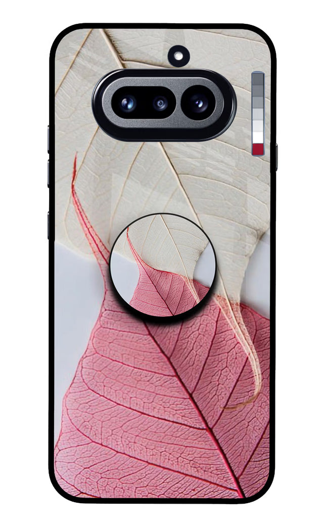 White Pink Leaf Nothing Phone 4a Pop Case by Casekaro