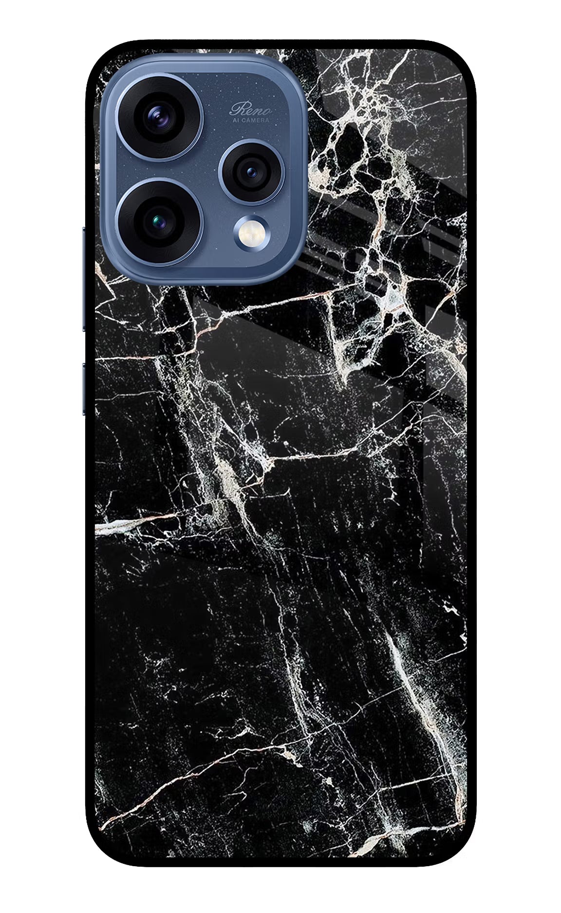 Black Marble Texture Oppo Reno15 5G Glass Case
