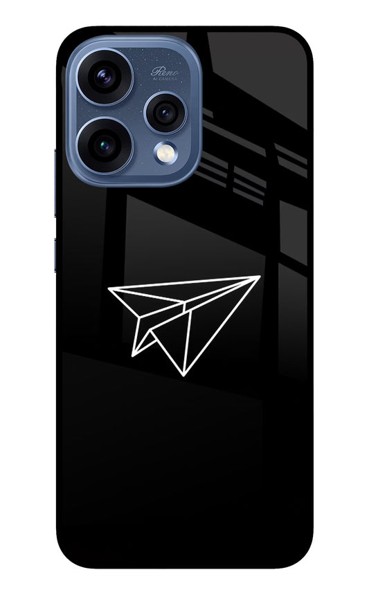 Paper Plane White Oppo Reno15 5G Glass Case